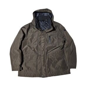 Calvin Klein Mens Hooded Parka Jacket Embossed Quilted Lining Insulated XL